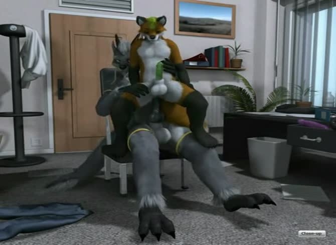 Video: Two dogs having sex in the office in animal porno